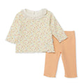 Bebetto Frill Neck Baby Sweatshirt & Leggings Set (1-3 Months to 12 Months) - Salmon