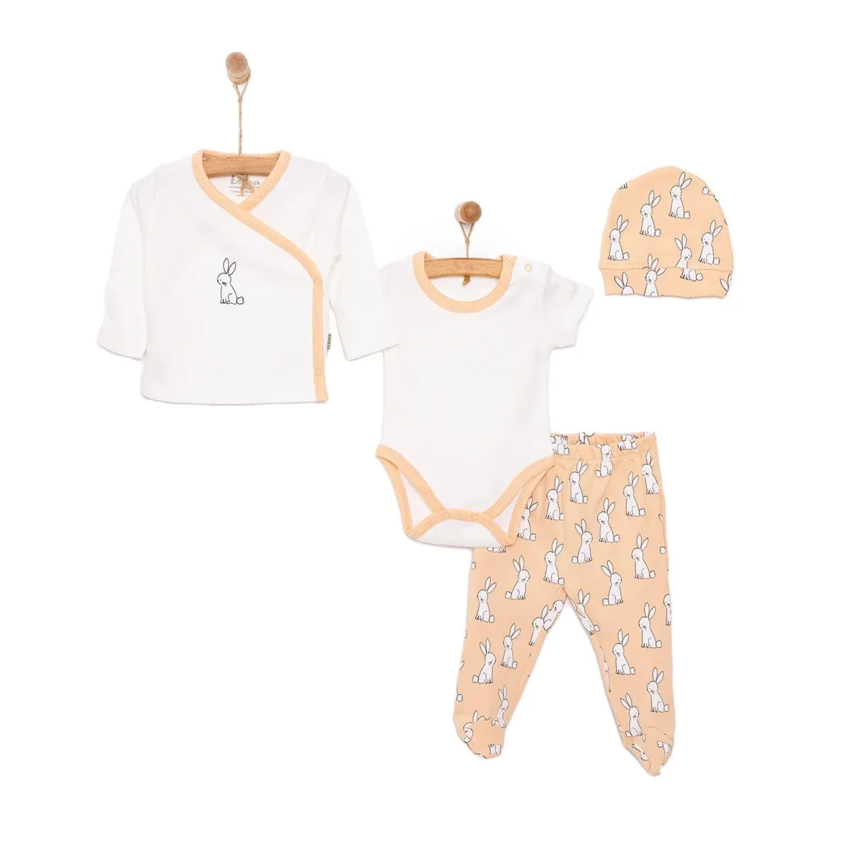 Bebbek 5 Piece Bunny Print Boxed Baby Hospital Bag Set (Newborn)