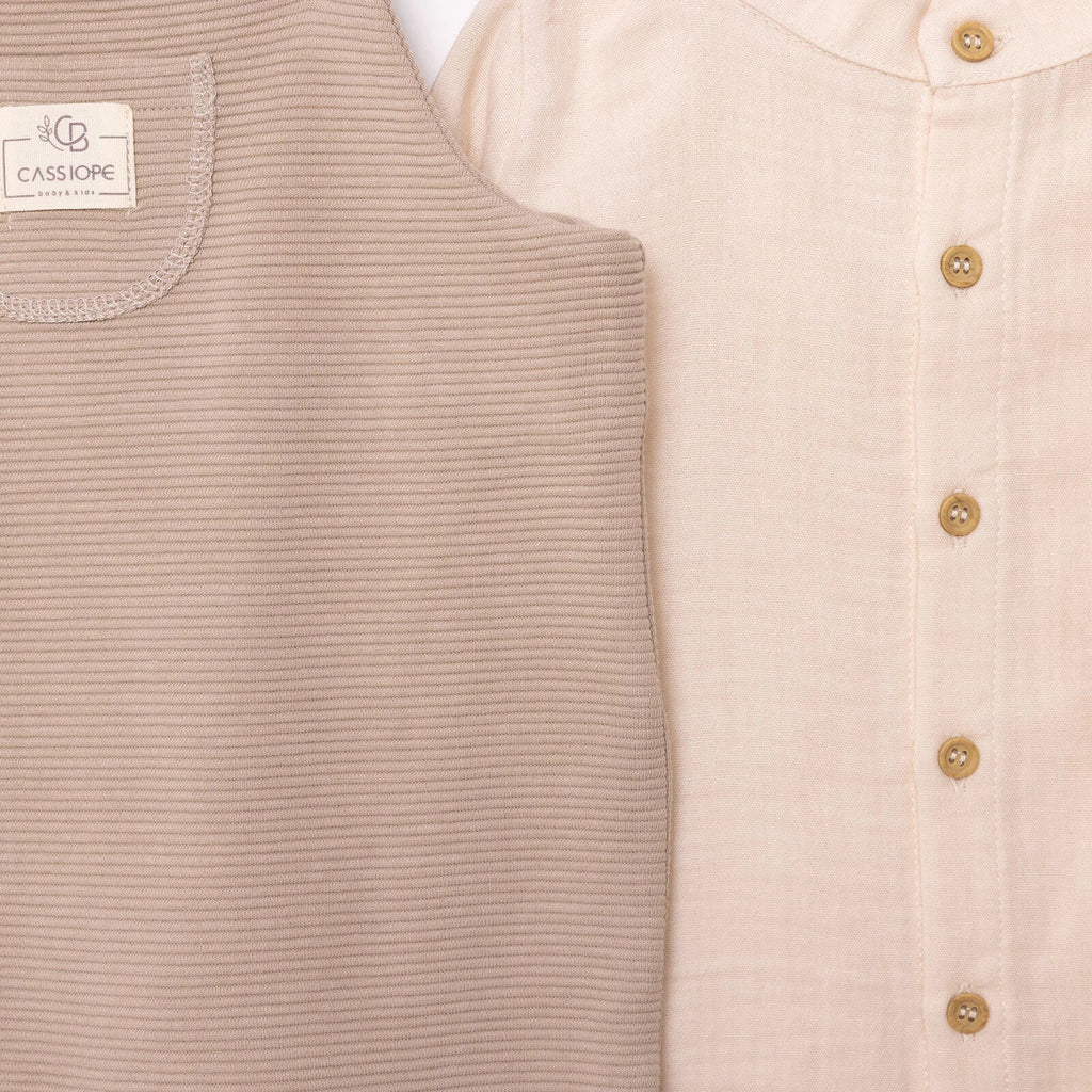 Cassiope Baby Dungarees & Muslin Shirt Set (3 Months to 12 Months)