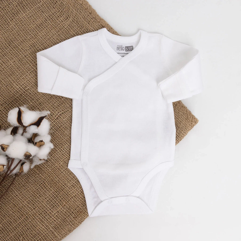 HelloBaby V Neck Long Sleeve Baby Bodysuit (Newborn to 9 Months)