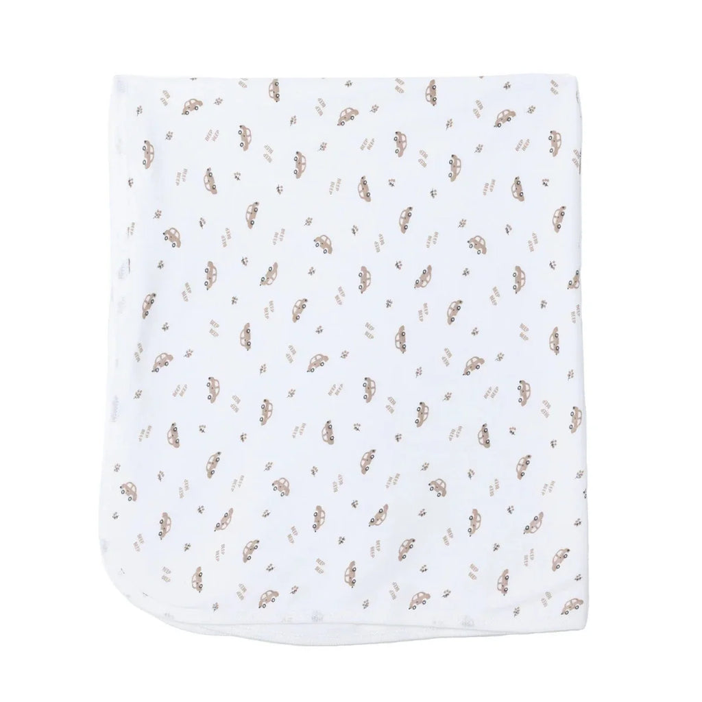 Bebecix Car Print Jersey Baby Blanket (80 x 90 cm) - Ecru