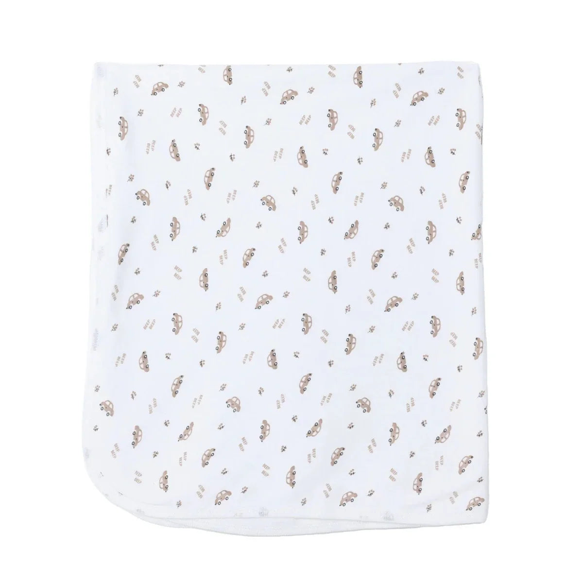 Bebecix Car Print Jersey Baby Blanket (80 x 90 cm) - Ecru
