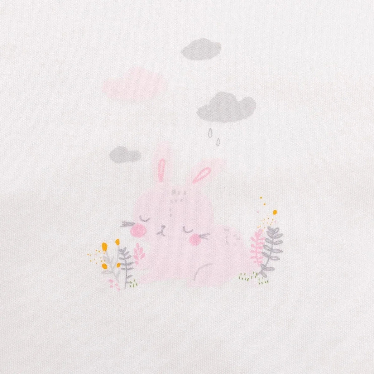 Bebbek Bunny Print Peter Pan Collar Baby Hat, Vest & Bottoms Set (Newborn to 6 Months) - Ecru