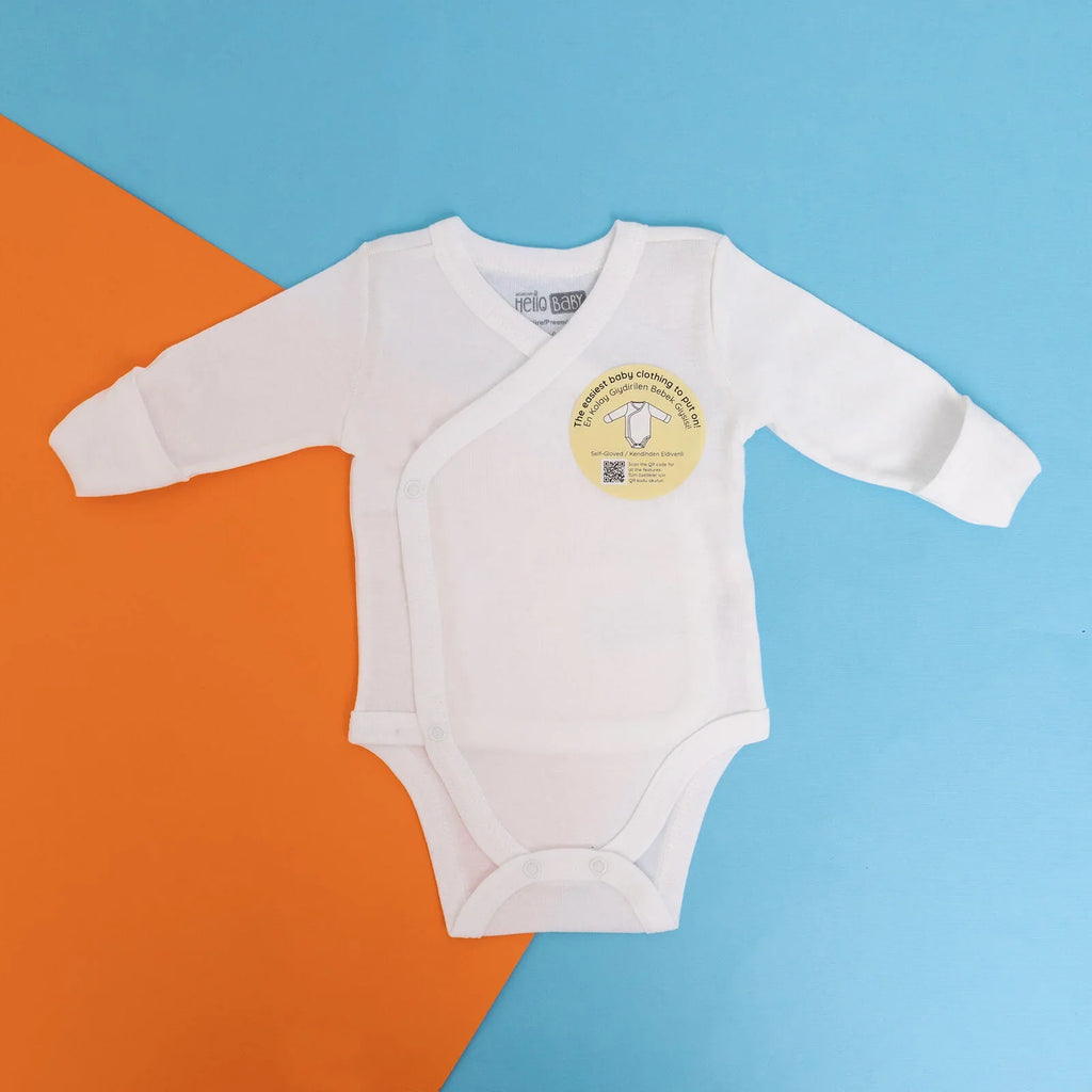HelloBaby V Neck Long Sleeve Baby Bodysuit (Newborn to 9 Months)