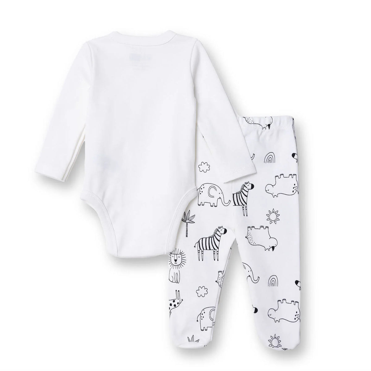 HelloBaby "Stay Wild" Slogan Baby Bodysuit & Footed Bottoms Set (Newborn to 9 Months)