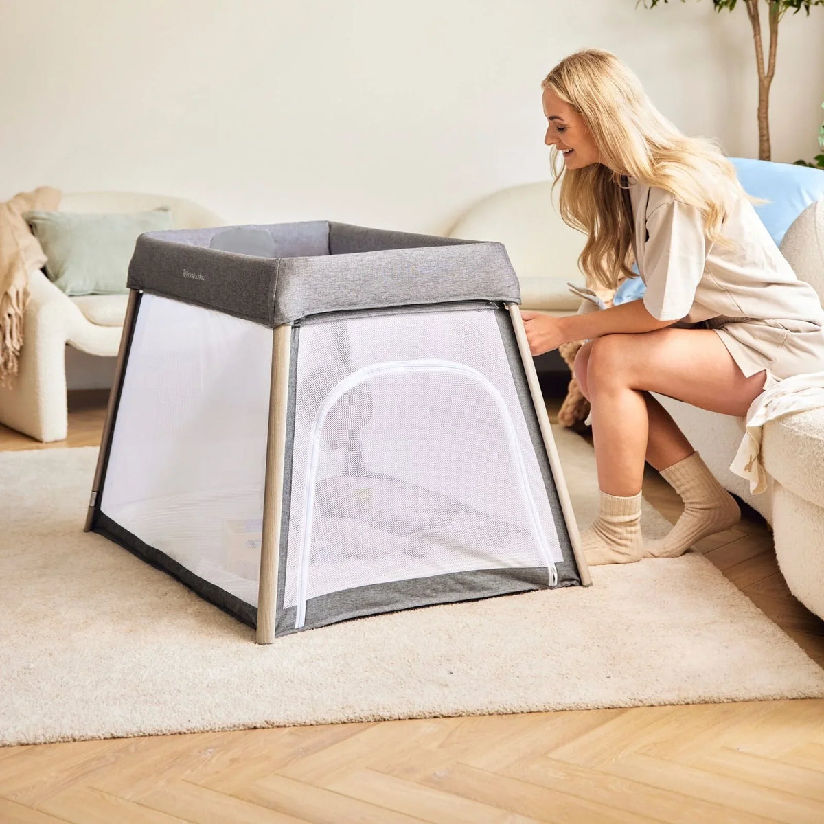 Ickle Bubba Scout 3-in-1 Travel Crib Cot & Playpen - Ash Grey