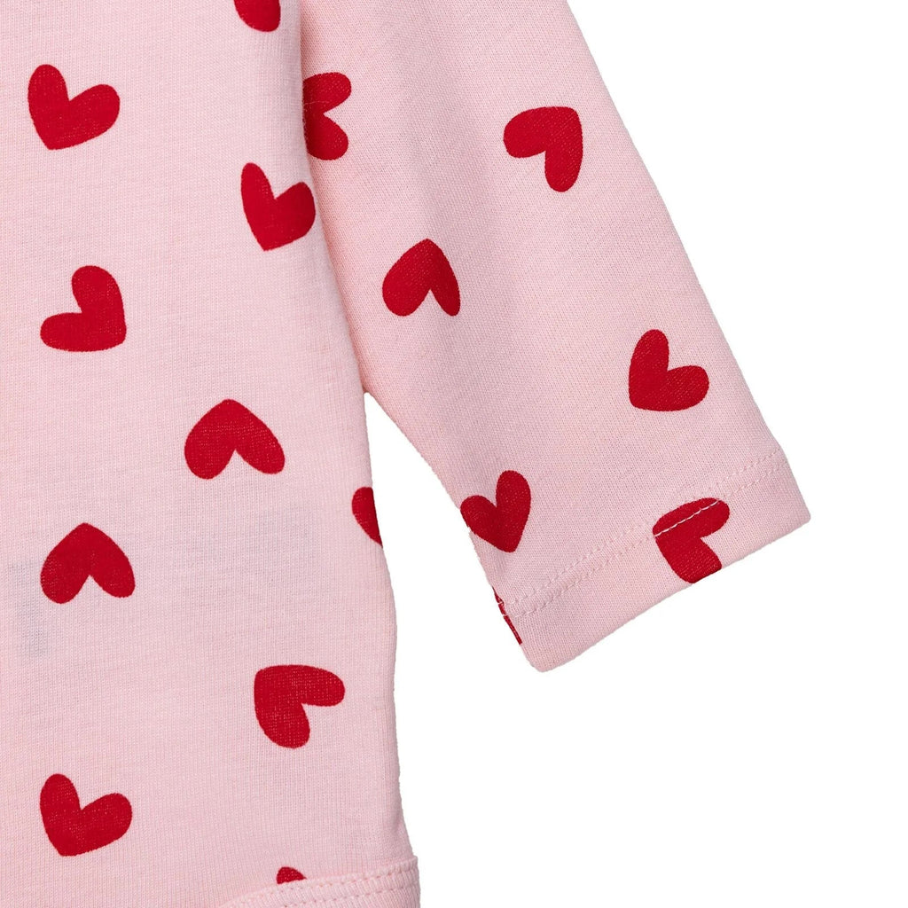 HelloBaby 2 Pack Heart Print Long Sleeve Baby Bodysuits (1-3 Months to 2-3 Years)