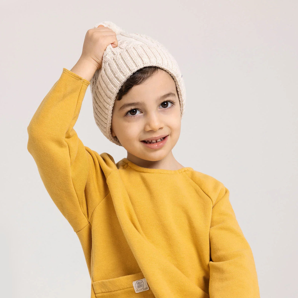 HelloBaby Patterned Pom-Pom Knitted Baby Beanie (One Size)