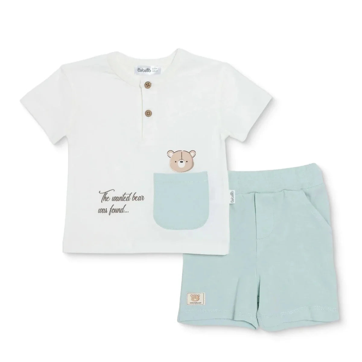 Bebetto Printed Short Sleeve Baby T-Shirt & Shorts Set (1-3 to 12 Months) - Multicolour