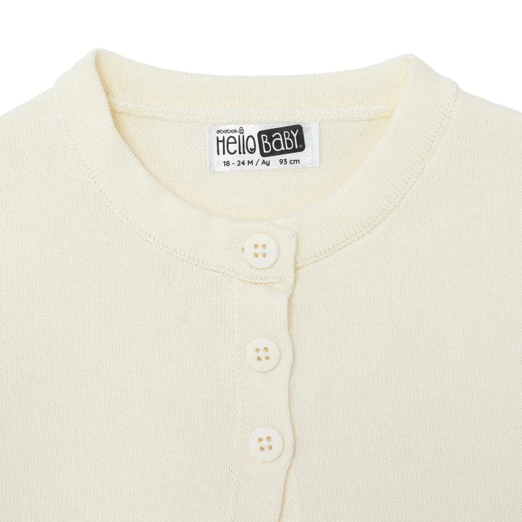 HelloBaby Knitted Baby Cardigan (6-9 Months to 4-5 Years) - Ecru