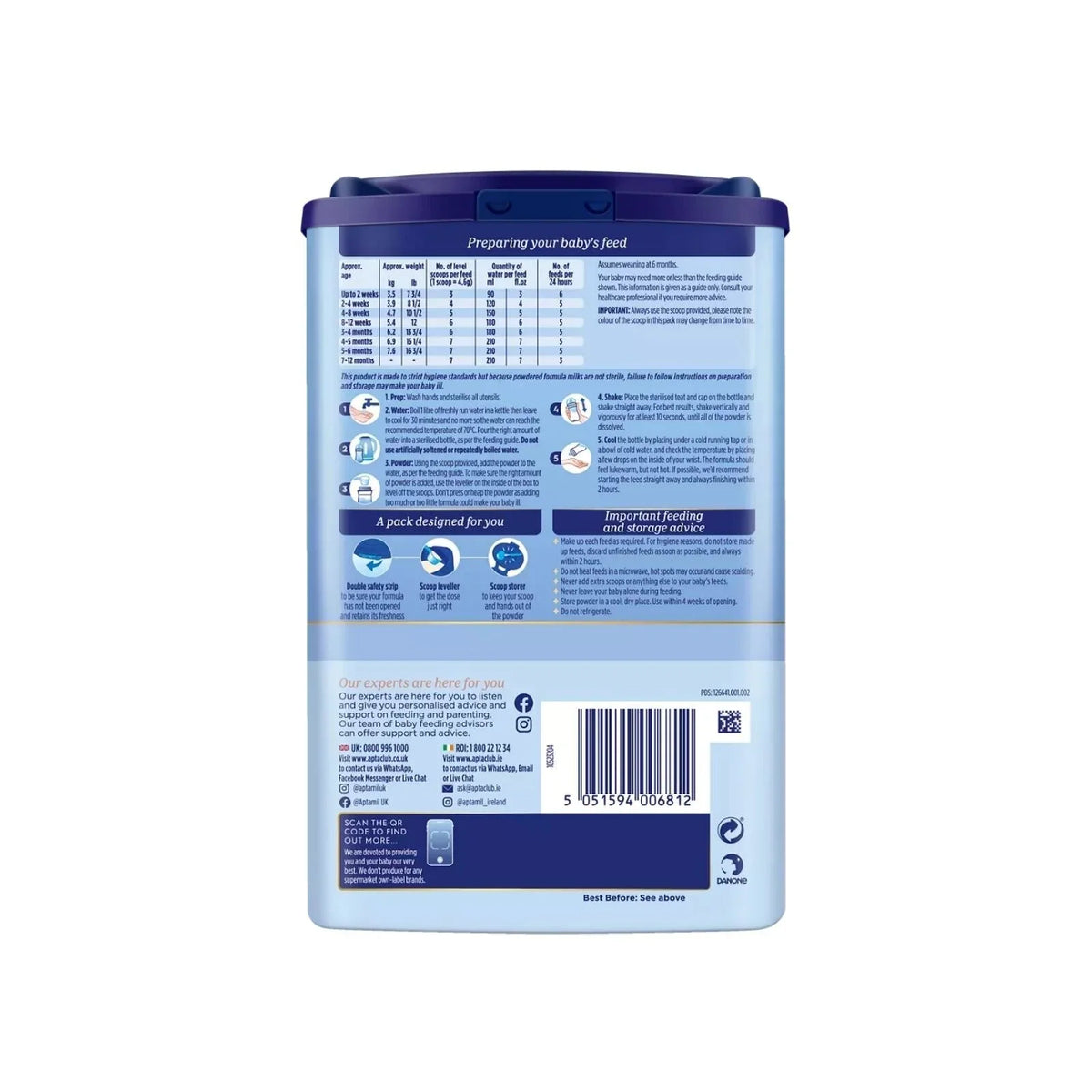 Aptamil 1 First Infant Milk Formula from Birth 800g
