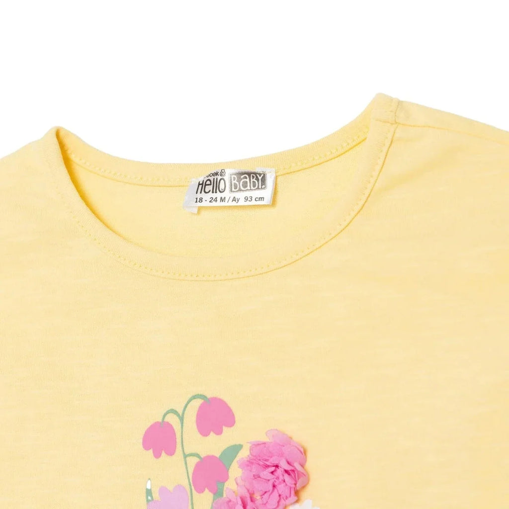 HelloBaby Short Sleeve Baby Top & Leggings Set (6-9 Months to 4-5 Years) - Yellow