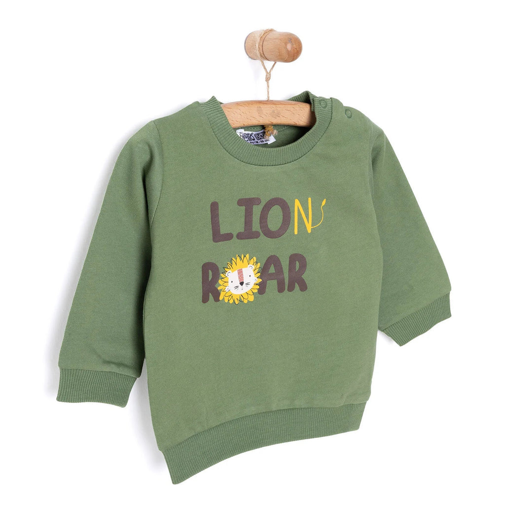 HelloBaby "Lion Roar" Slogan Brushed Loopback Baby Sweatshirt (6 Months to 5 Years)