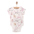HelloBaby Cat Print Short Sleeve Baby Bodysuit (3 Months to 3 Years)