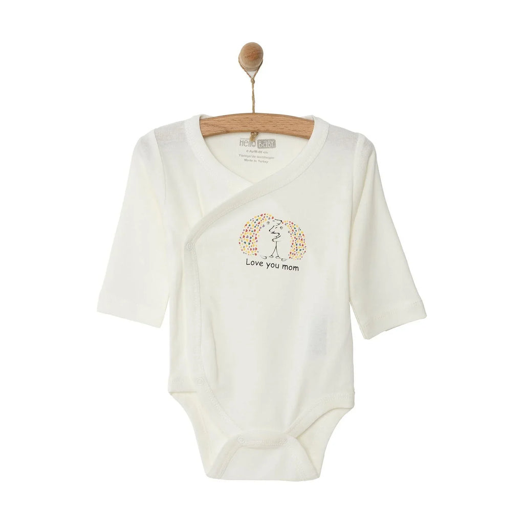 HelloBaby Envelope Neck Long Sleeve Baby Bodysuit (Newborn to 9 Months)