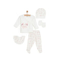 Aziz Bebe 5 Piece Bunny Embroidered Envelope Neck Baby Hospital Bag Set (Newborn)