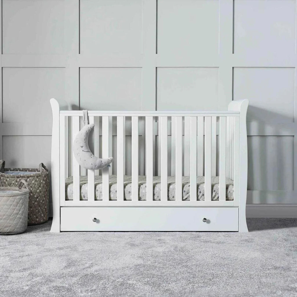 Ickle Bubba Snowdon 4 in 1 Mini 2 Piece Furniture Set White - Premium Pocket Sprung Mattress