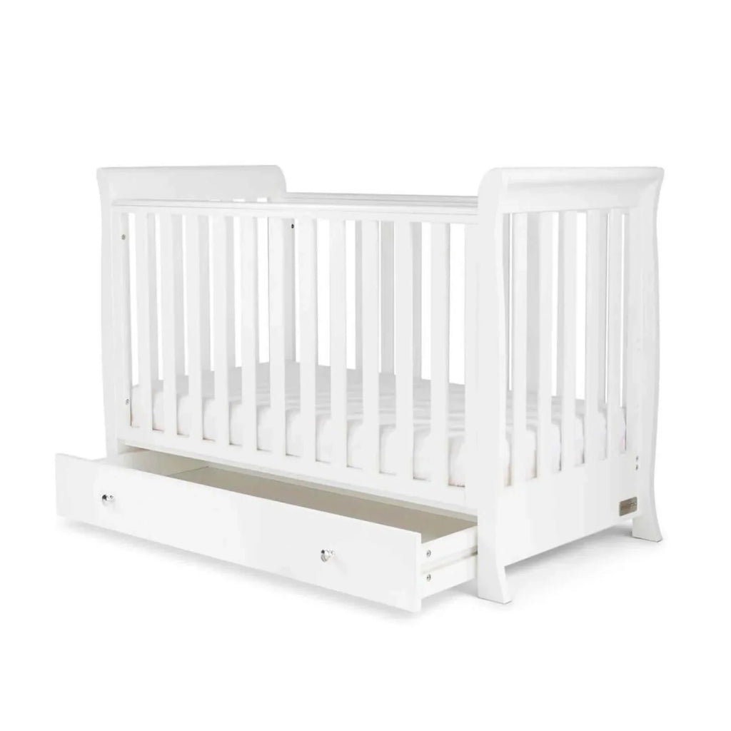 Ickle Bubba Snowdon Mini Cot Bed White - Fibre Mattress
