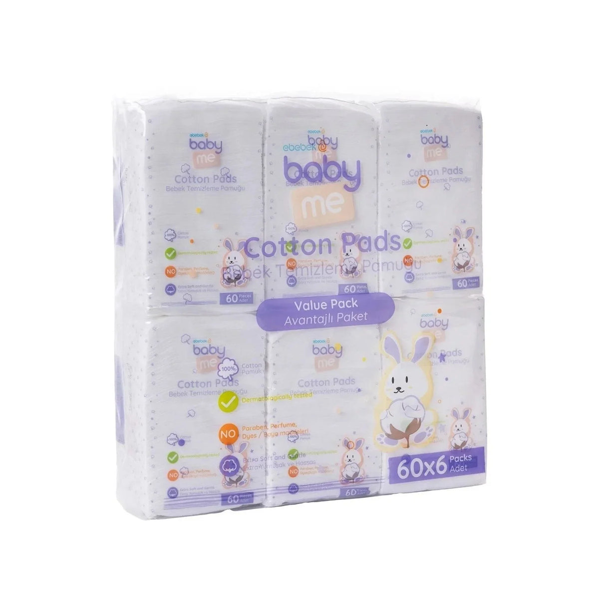 baby me Baby Cleaning Cotton Pads 6x60 pcs