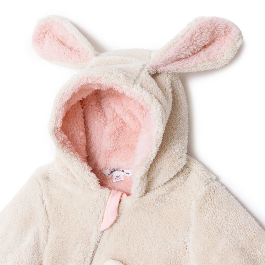 Midimod Hooded Fleece Footless Baby Pramsuit (3 Months to 12 Months)