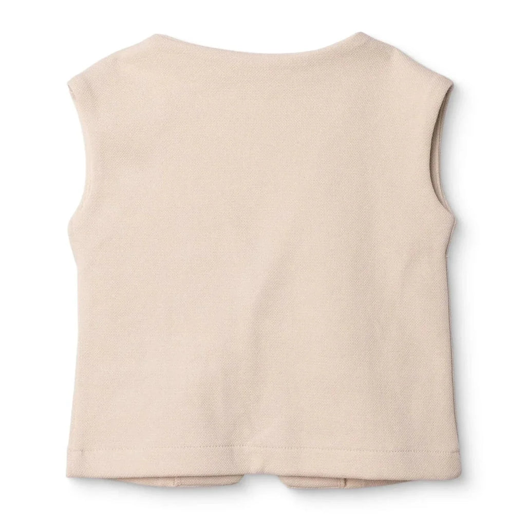 HelloBaby V-Neck Interlock Baby Gilet (6-9 Months to 4-5 Years) - Ecru
