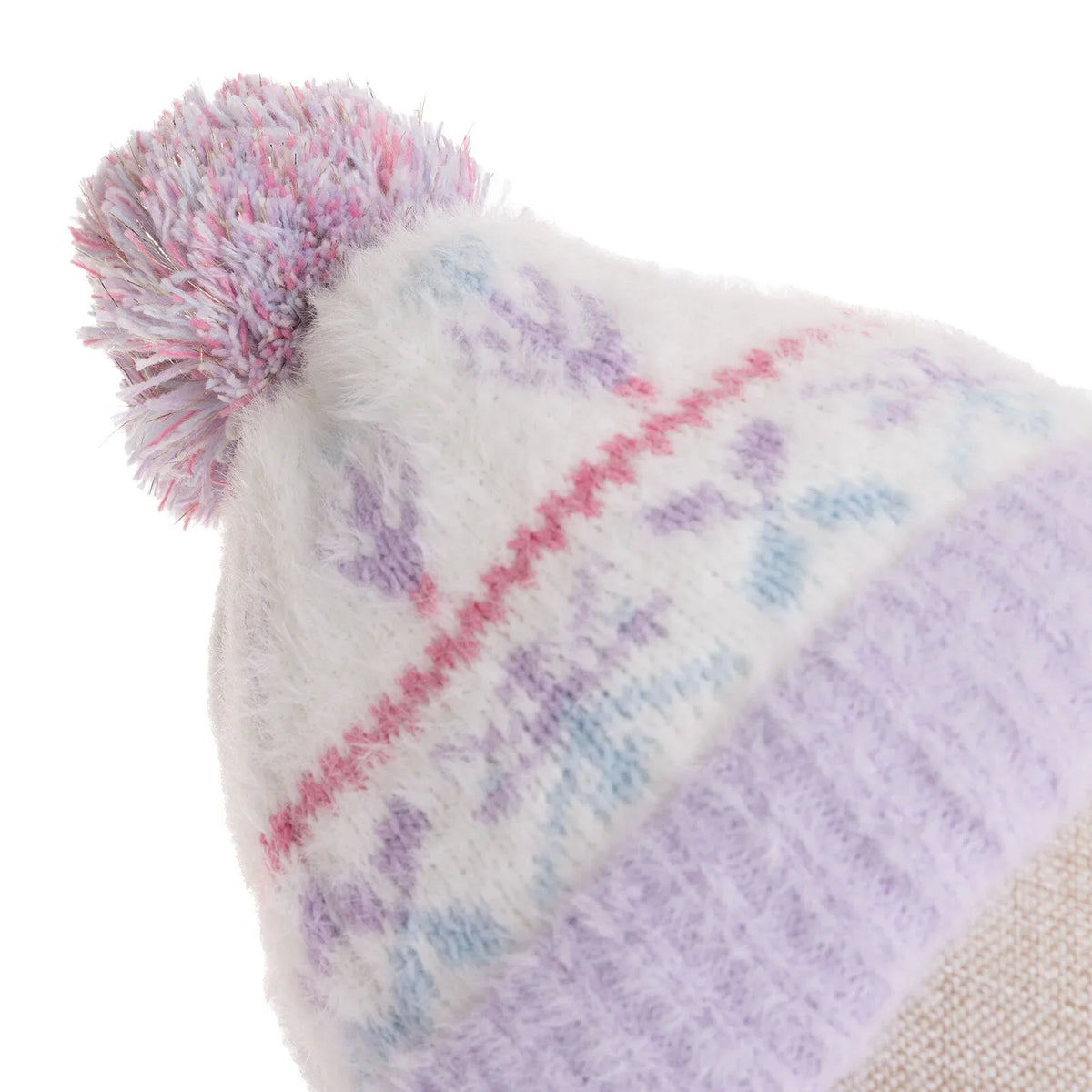 Fonem Fleece-Lined Patterned Knitted Baby Beanie (One Size)
