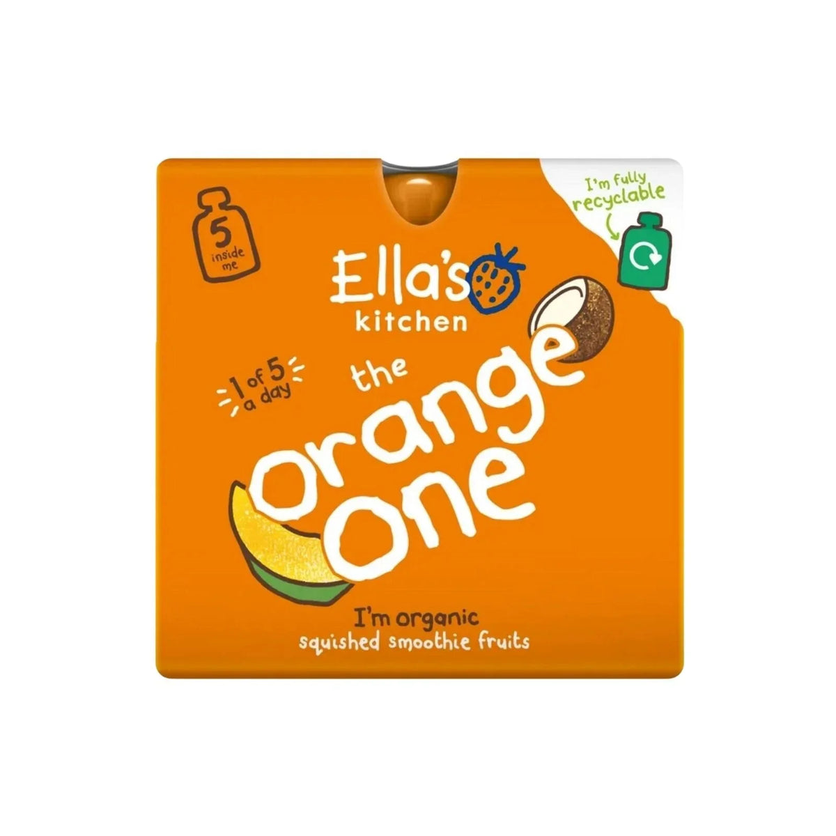 Ella's Kitchen Smoothie Organic The Orange One Multipack Baby Food Pouch 6+ months 450g (5x90g)