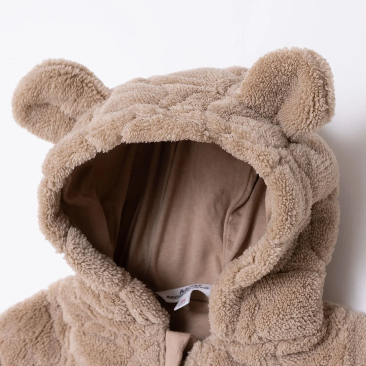 Midimod Hooded Fleece Footless Baby Pramsuit (3 Months to 12 Months)