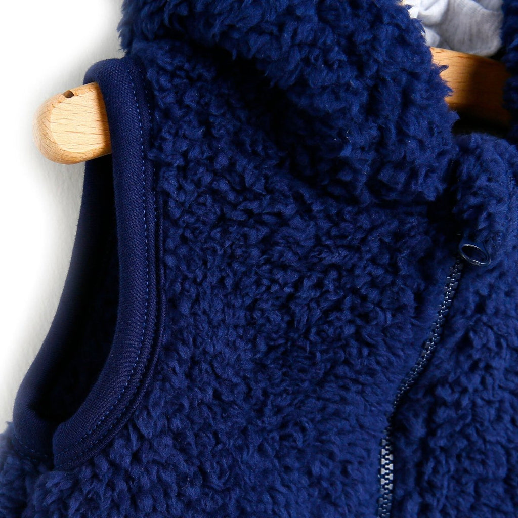 BabyZ Space Print Hooded Ear Detail Soft Fleece Baby Gilet (6 Months to 4 Years)