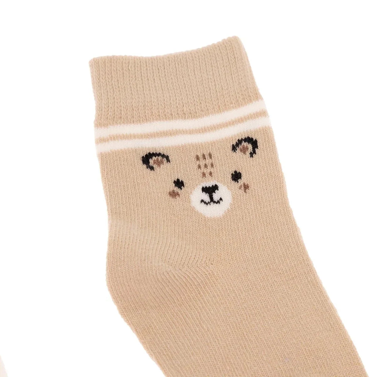 HelloBaby 3 Pack Striped Animal Print Ankle Baby Socks (Newborn to 4-5 Years) - Mustard