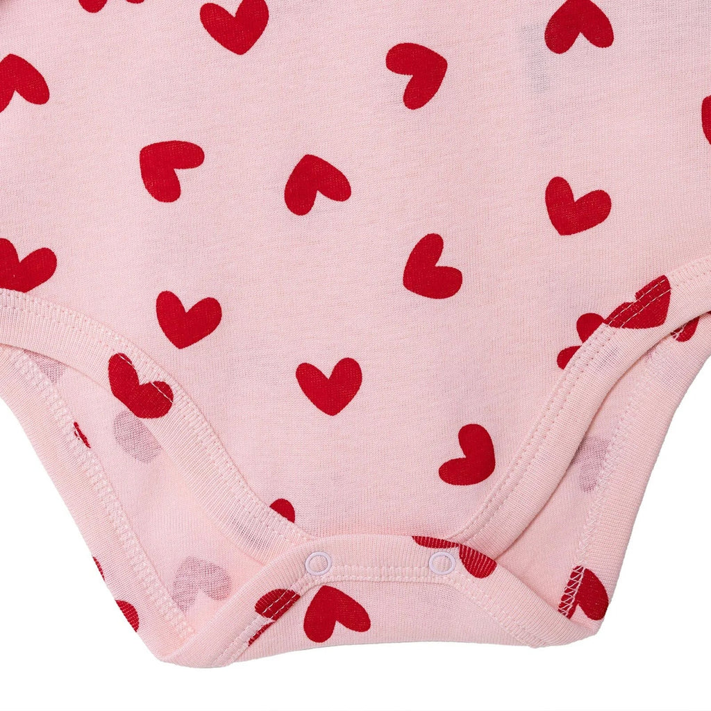 HelloBaby 2 Pack Heart Print Long Sleeve Baby Bodysuits (1-3 Months to 2-3 Years)