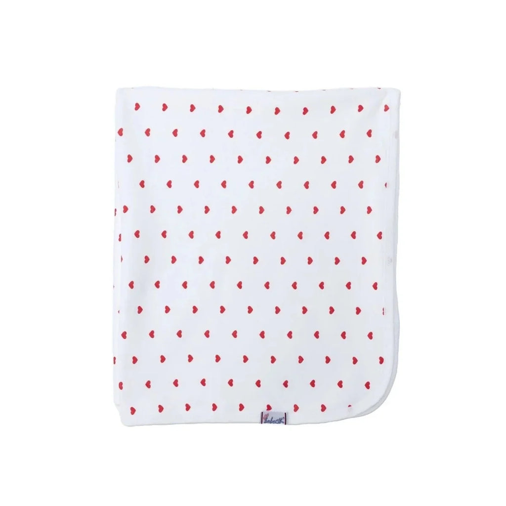 Bebecix Heart Print Jersey Baby Blanket (80 x 90 cm) - Ecru
