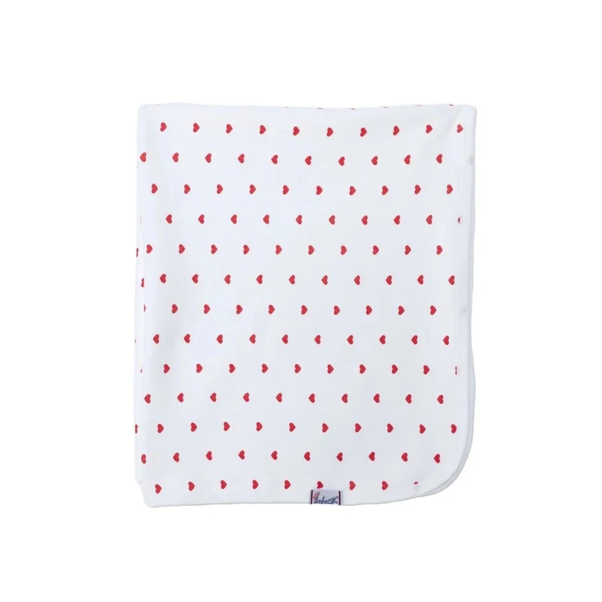 Bebecix Heart Print Jersey Baby Blanket (80 x 90 cm) - Ecru