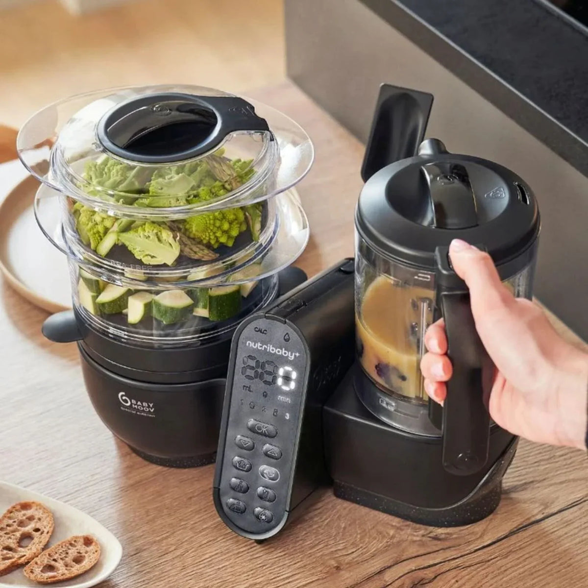 Babymoov Nutribaby (+) XL 6-in-1 Baby Food Maker - Black Edition