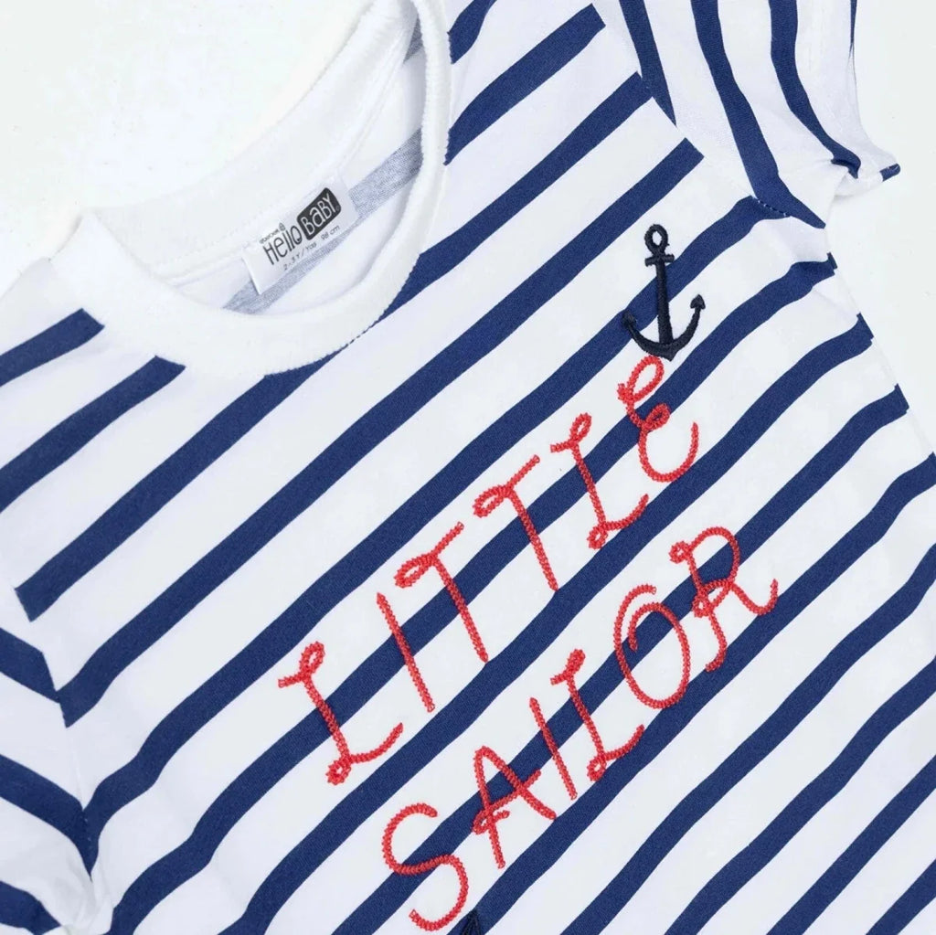 HelloBaby Printed Short Sleeve Jersey Baby T-Shirt (3-6 Months to 4-5 Years) - Navy Printed