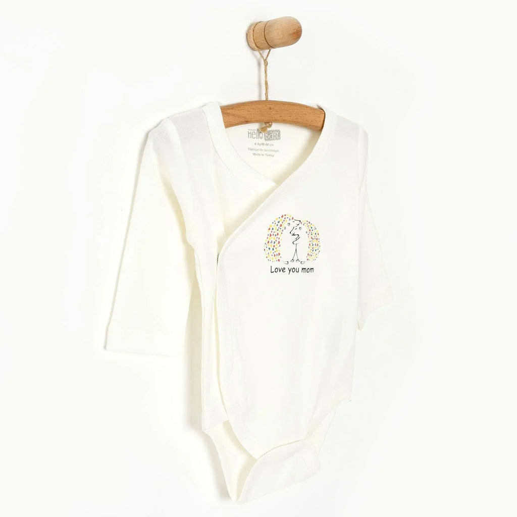 HelloBaby Envelope Neck Long Sleeve Baby Bodysuit (Newborn to 9 Months)