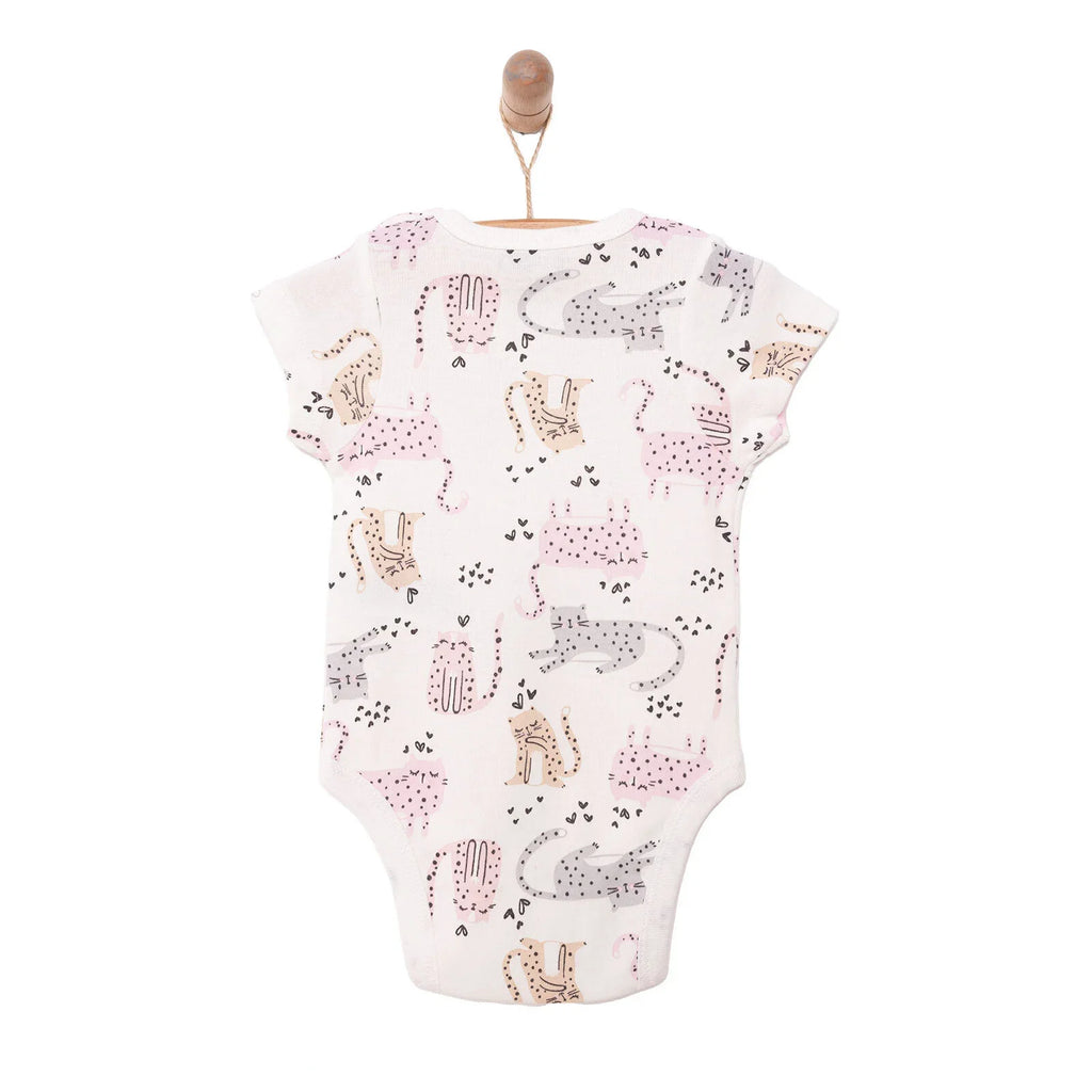 HelloBaby Cat Print Short Sleeve Baby Bodysuit (3 Months to 3 Years)