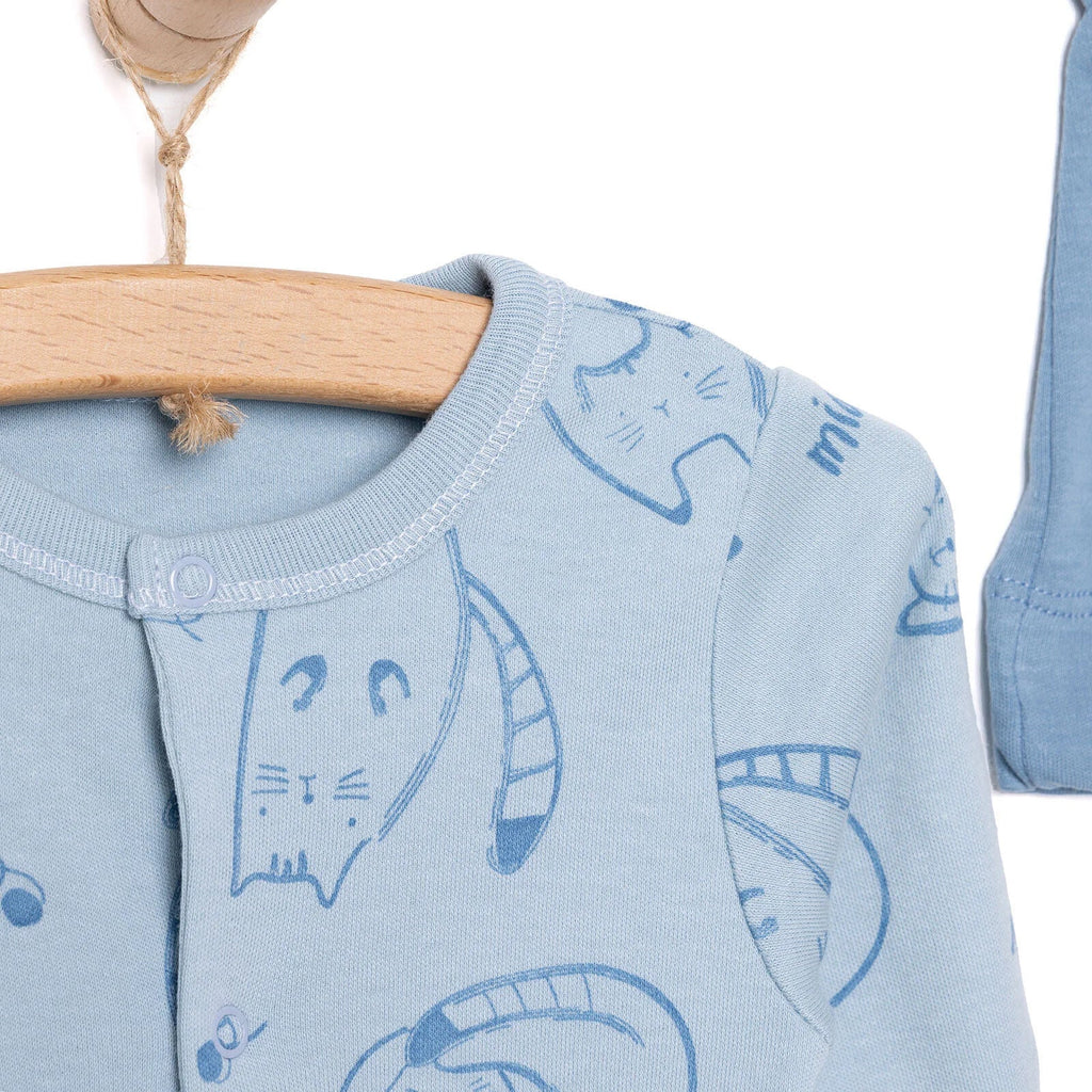 Bebetto Car Print Baby Bodysuit, Hat & Footed Sleepsuit Set (Newborn to 3 Months)