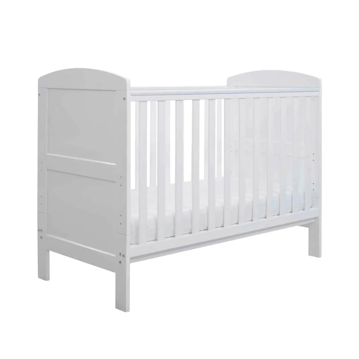 Ickle Bubba Coleby Mini Cot Bed White - Fibre Mattress