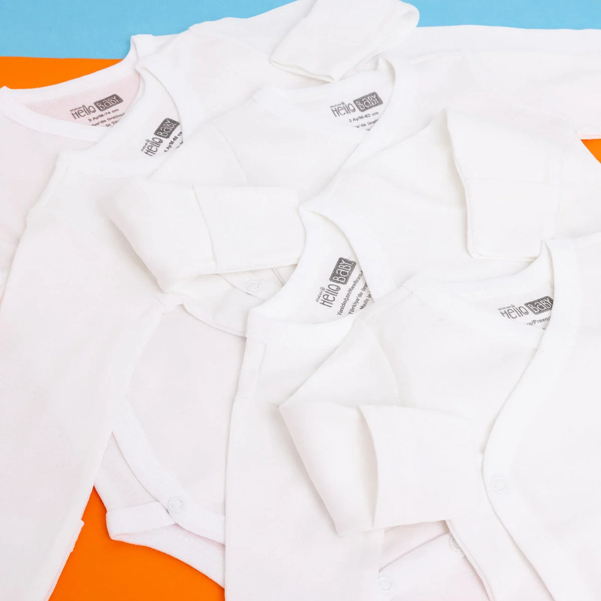 HelloBaby V Neck Long Sleeve Baby Bodysuit (Newborn to 9 Months)