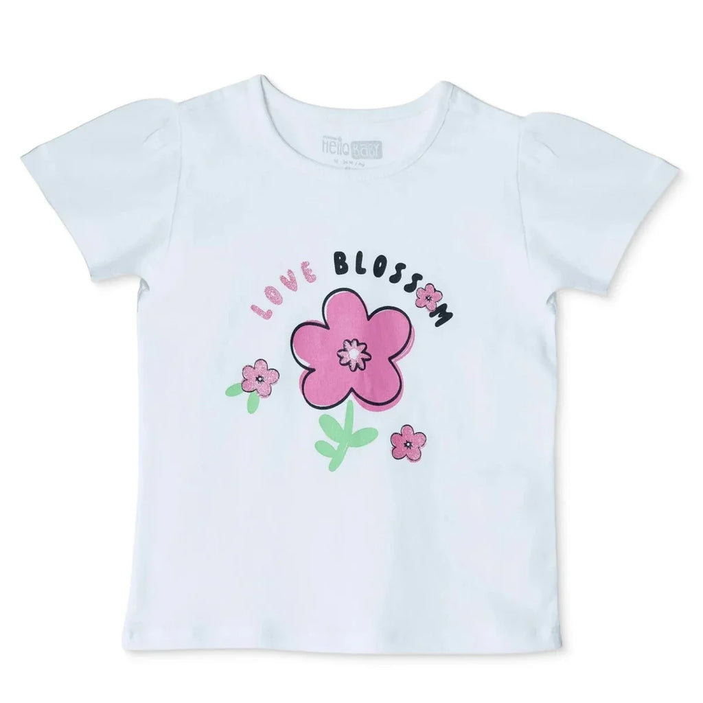 HelloBaby Short Sleeve Jersey Baby T-Shirt (3-6 Months to 3-4 Years) - Ecru