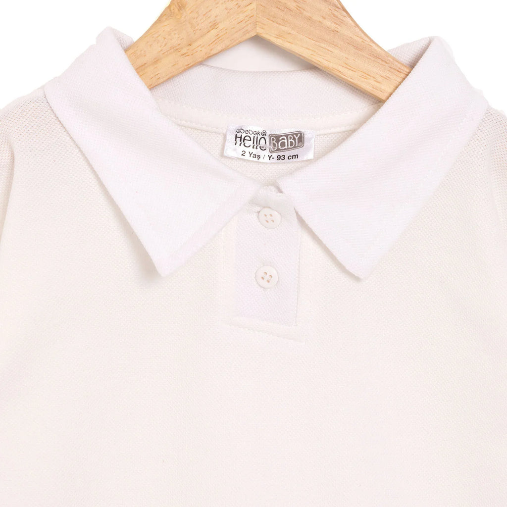 HelloBaby Polo Collar Long Sleeve Pique Baby T-Shirt (9 Months to 5 Years)