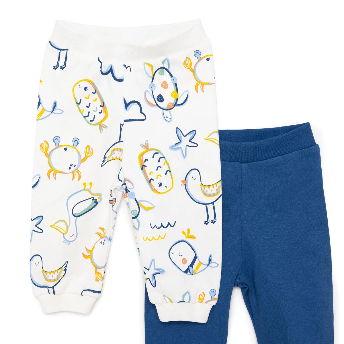 HelloBaby 2 Pack Turtle Motif Footless Interlock Baby Bottoms (6 Months to 4 Years)