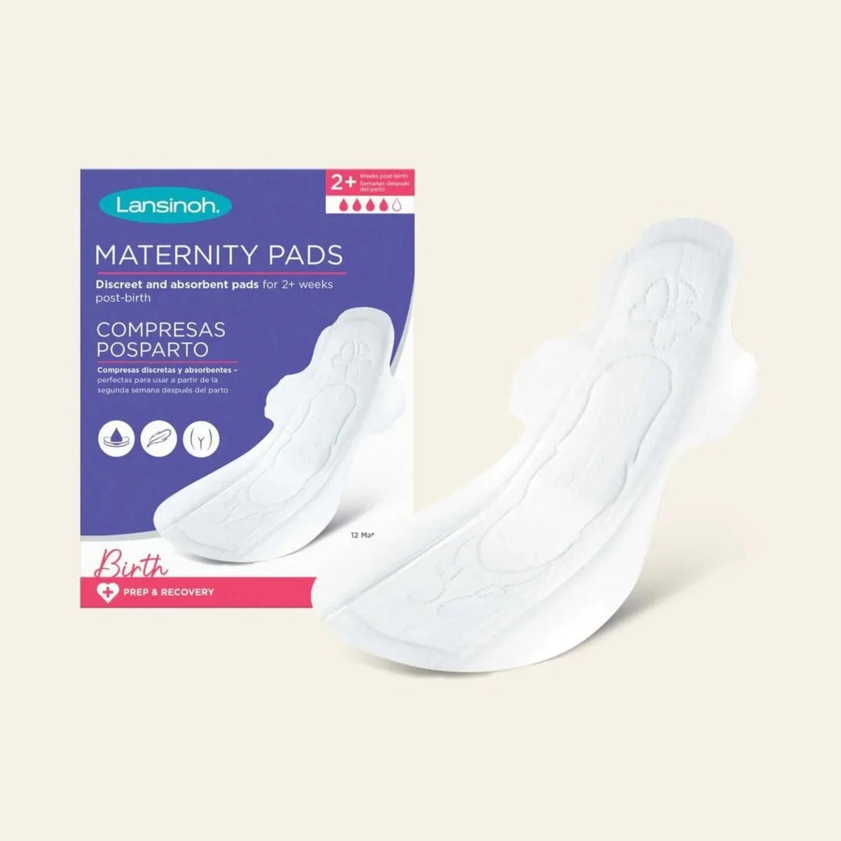 Lansinoh Discreet & Absorbent Maternity Pads for 2+ weeks Postpartum 12 pcs