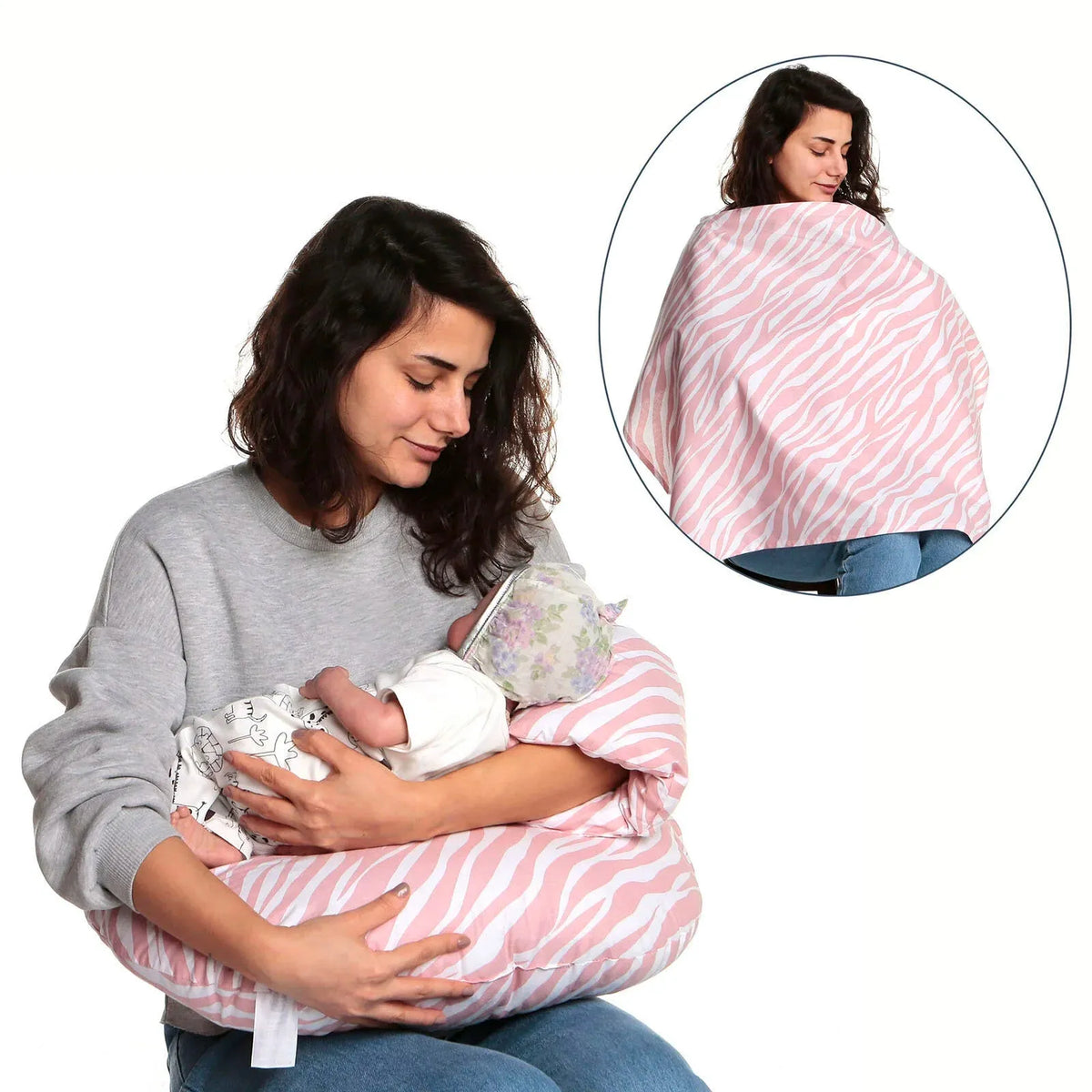baby mom Eco Breastfeeding & Infant Support Pillow & Nursing Cover Set