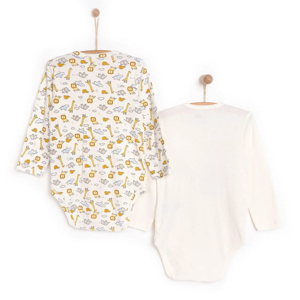 HelloBaby 2 Pack "We Love Our Planet" Slogan Long Sleeve Baby Bodysuits (3 Months to 3 Years)