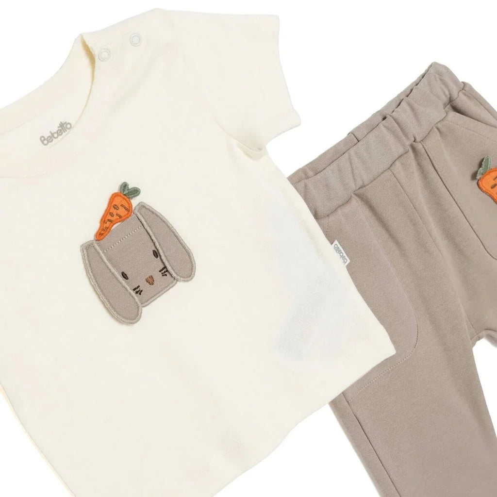 Bebetto Short Sleeve Baby T-Shirt & Leggings Set (1-3 Months to 12 Months) - Brown