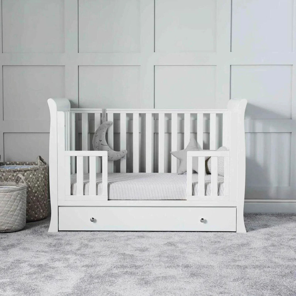 Ickle Bubba Snowdon 4 in 1 Mini 2 Piece Furniture Set White - Premium Pocket Sprung Mattress