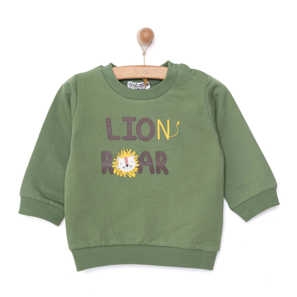 HelloBaby "Lion Roar" Slogan Brushed Loopback Baby Sweatshirt (6 Months to 5 Years)