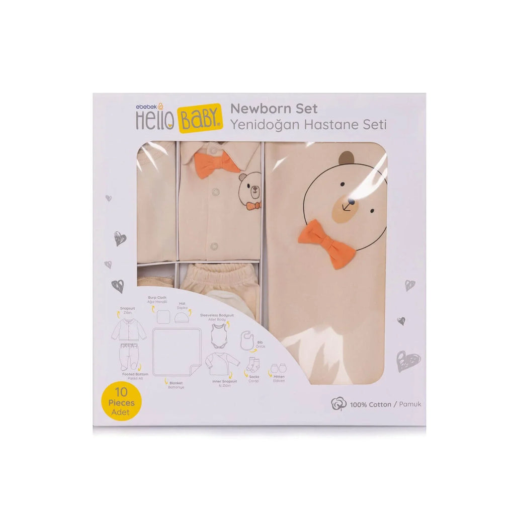 HelloBaby 10 Piece Bow Tie Detail Baby Hospital Bag Set (Newborn)